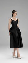 Lucy A-line Draped Taffeta Midi Skirt - MEAN BLVD