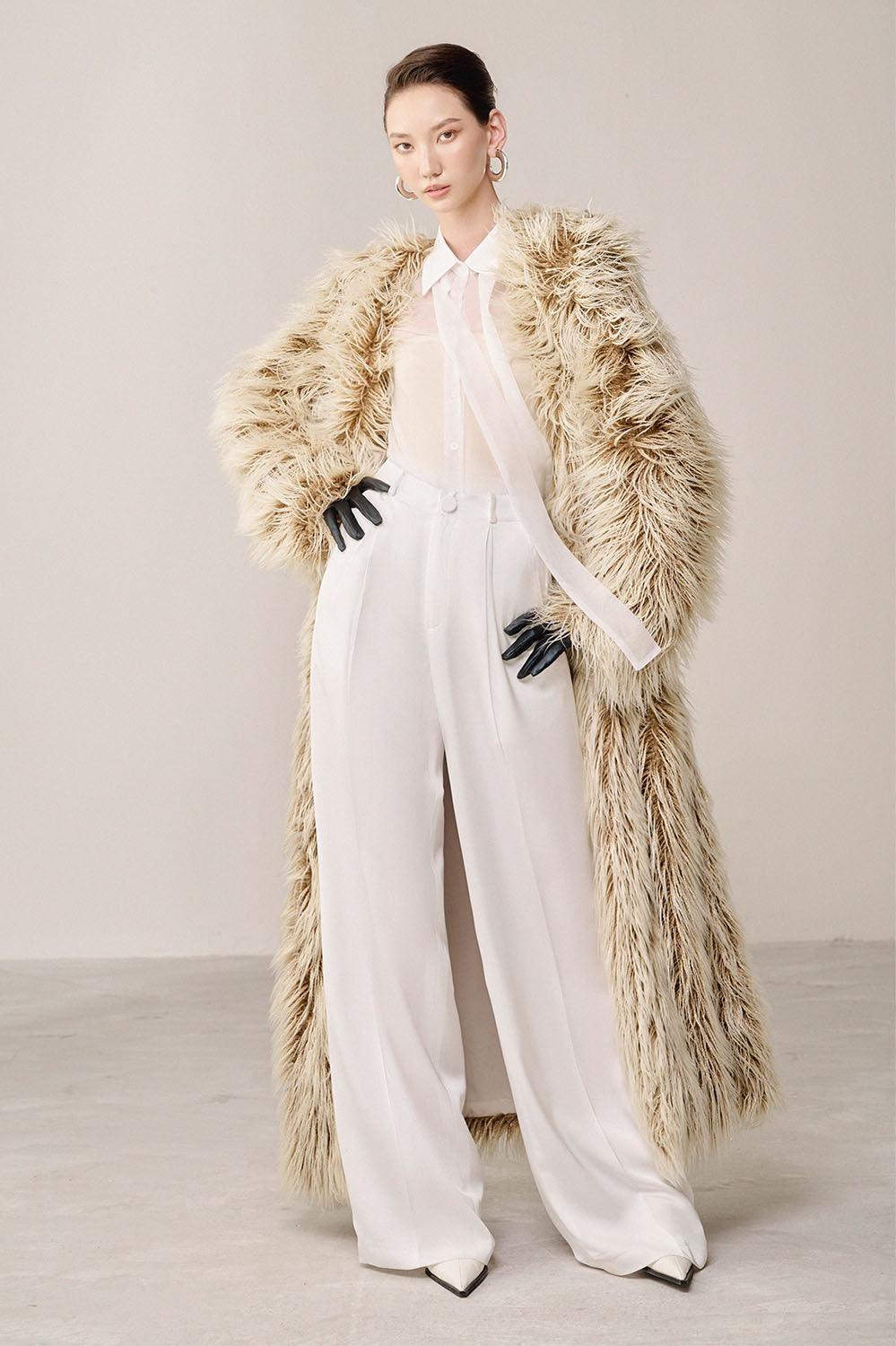 Luffi Overcoat Long Sleeved Faux Fur Ankle Length Trench Coat - MEAN BLVD
