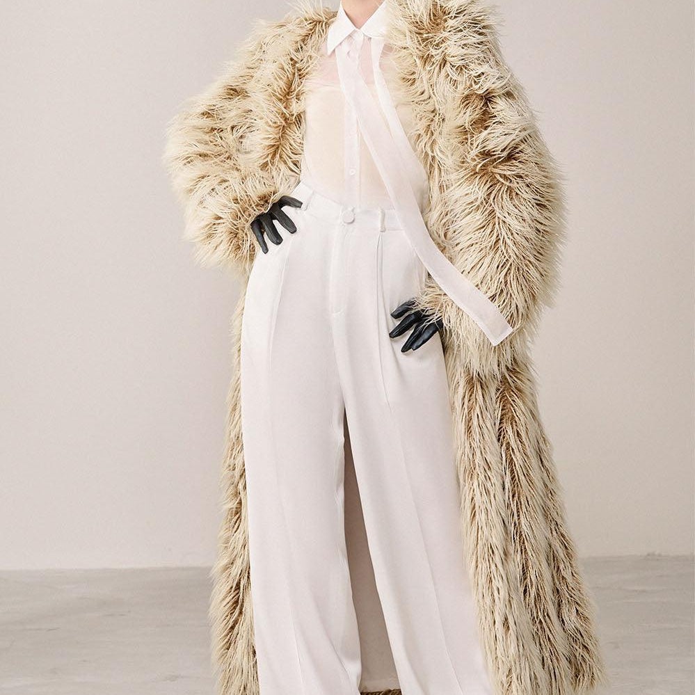 Luffi Overcoat Long Sleeved Faux Fur Ankle Length Trench Coat - MEAN BLVD