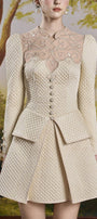 Luisa A-line Long Sleeved Tweed Mini Dress - MEAN BLVD