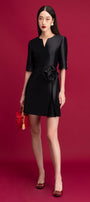 Lulu A-line V-Neck Taffeta Mini Dress - MEAN BLVD