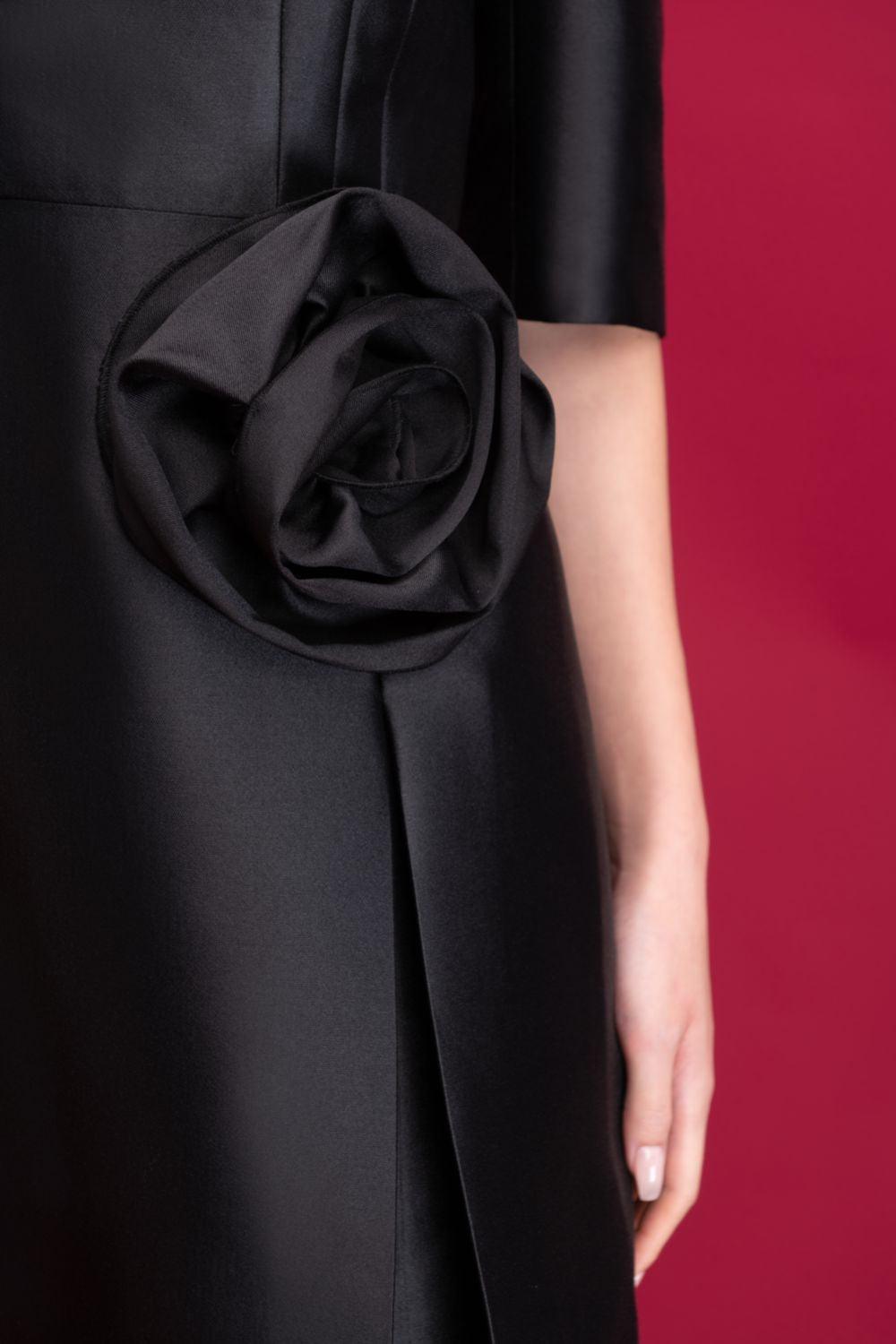 Women's Lulu A-line V-Neck Taffeta Mini Dress S/M/L Black MEAN BLVD