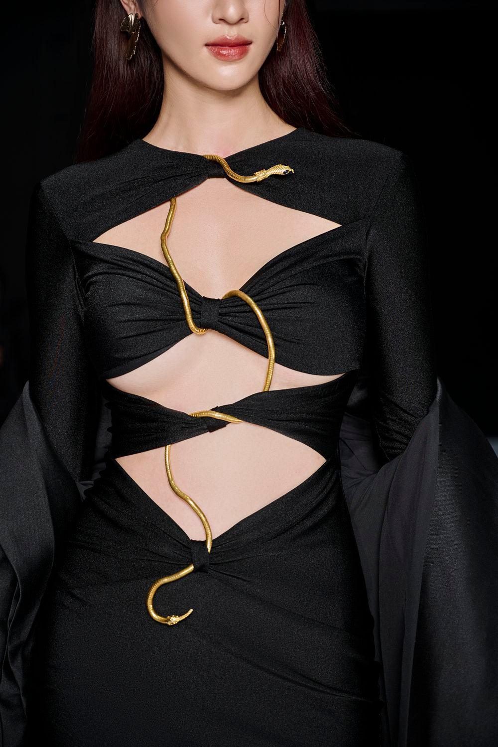 Lumin Bodycon Cut-Out Spandex Midi Dress - MEAN BLVD