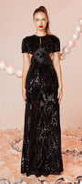 Luminary A-line Cut-Out Velvet Floor Length Dress - MEAN BLVD