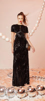 Luminary A-line Cut-Out Velvet Floor Length Dress - MEAN BLVD