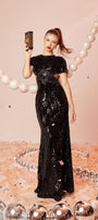 Luminary A-line Cut-Out Velvet Floor Length Dress - MEAN BLVD