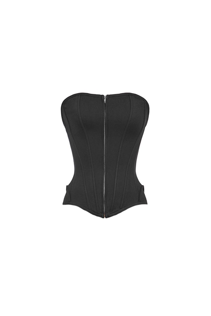 Luna Bodycon Semi-Heart Neck Cotton Spandex Corset - MEAN BLVD