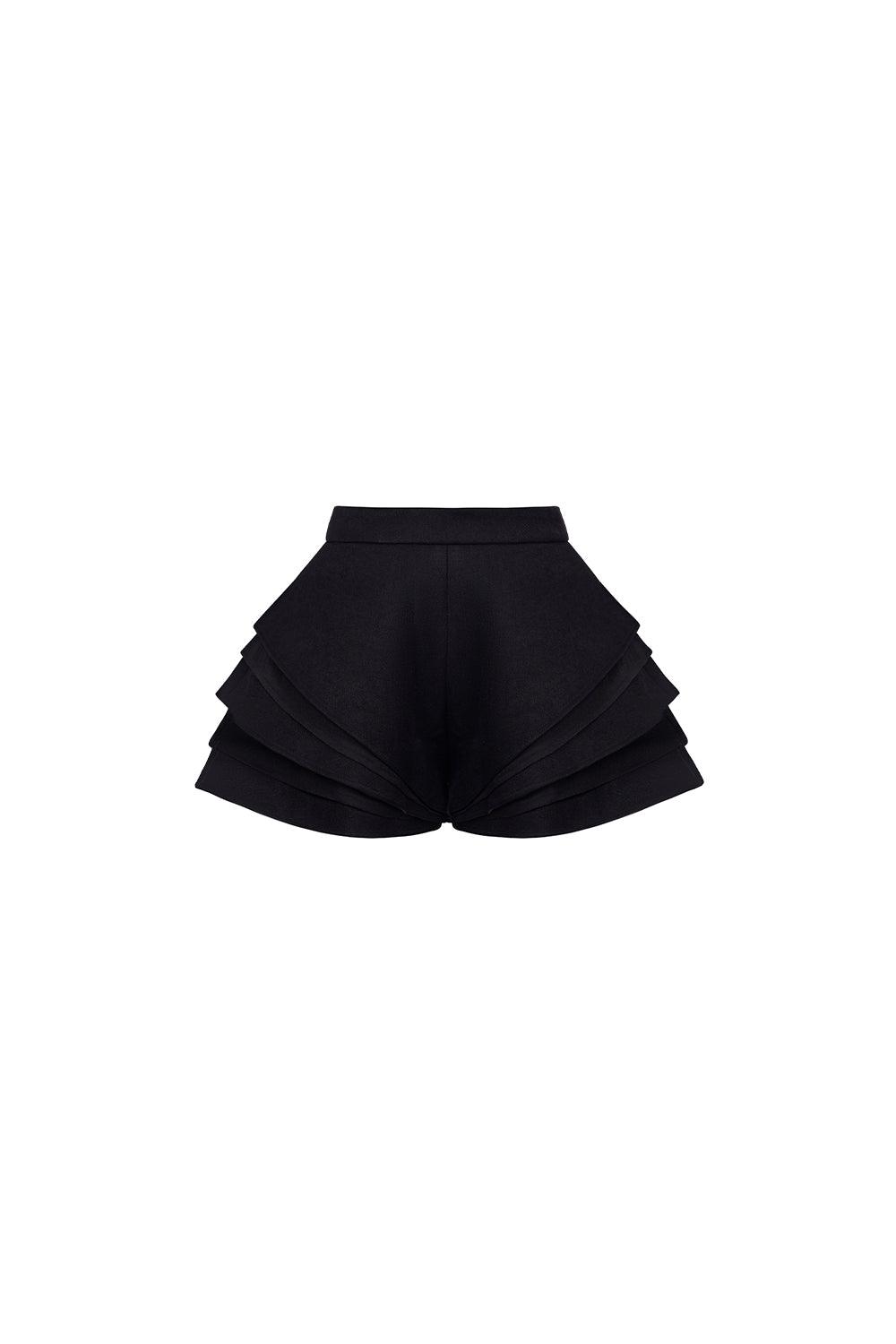 Women's Luna Fit and Flare Layered Velvet Burlap Mini Shorts S/M/L