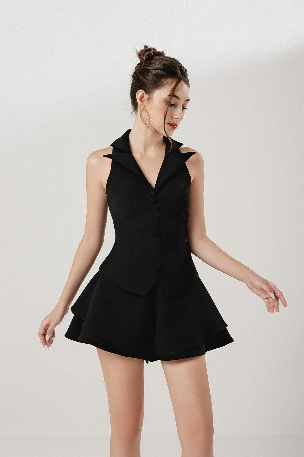 Women's Luna Fit and Flare Layered Velvet Burlap Mini Shorts S/M/L/Customize Black MEAN BLVD Women's Luna Fit and Flare Layered Velvet Burlap Mini Shorts S/M/L/Customize Black MEAN BLVD