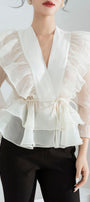 Luna Layered Ruffled Chiffon Shirt - MEAN BLVD