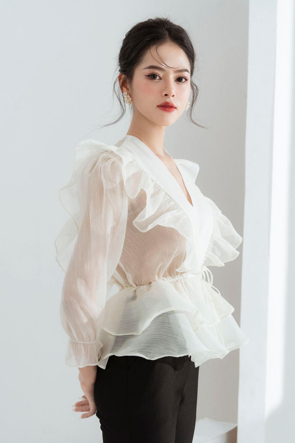 Luna Layered Ruffled Chiffon Shirt - MEAN BLVD