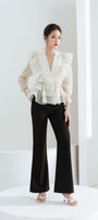 Luna Layered Ruffled Chiffon Shirt - MEAN BLVD