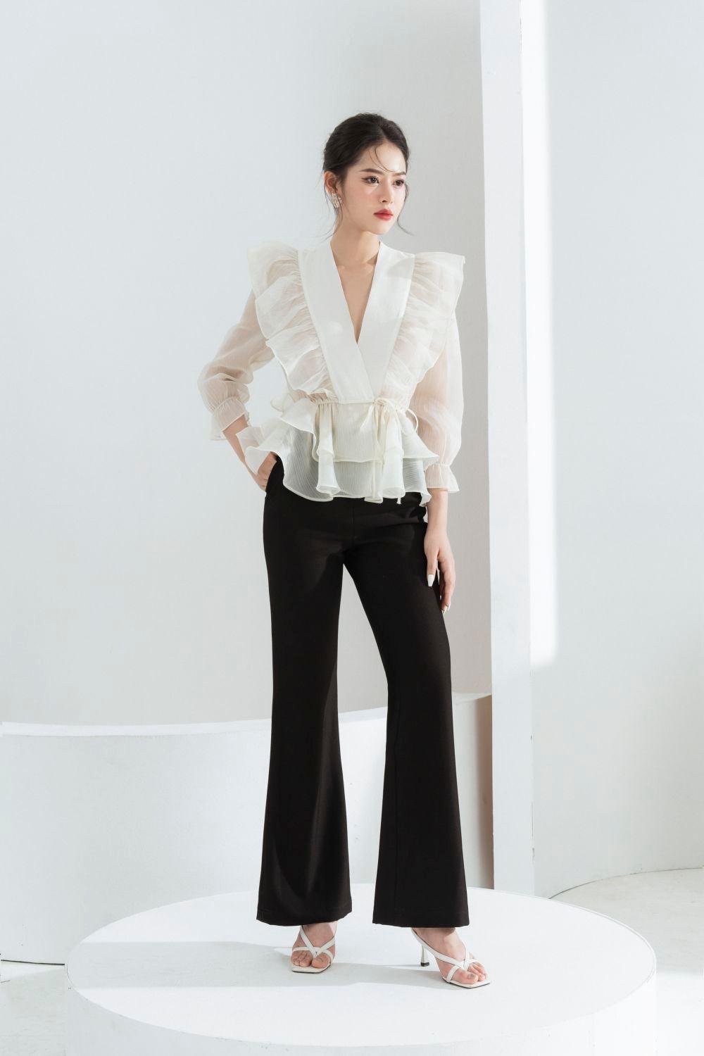 Luna Layered Ruffled Chiffon Shirt - MEAN BLVD