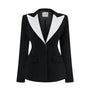 Luna Structured V-Neck Poly Silk Blazer - MEAN BLVD