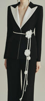 Luna Structured V-Neck Poly Silk Blazer - MEAN BLVD