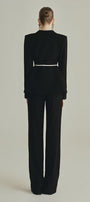Luna Structured V-Neck Poly Silk Blazer - MEAN BLVD