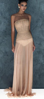 Lunairea Strapless Stone Chiffon Floor Length Dress - MEAN BLVD