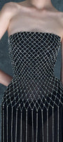 Lunairea Strapless Stone Chiffon Floor Length Dress - MEAN BLVD