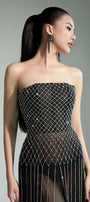 Lunairea Strapless Stone Chiffon Floor Length Dress - MEAN BLVD