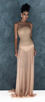 Lunairea Strapless Stone Chiffon Floor Length Dress - MEAN BLVD