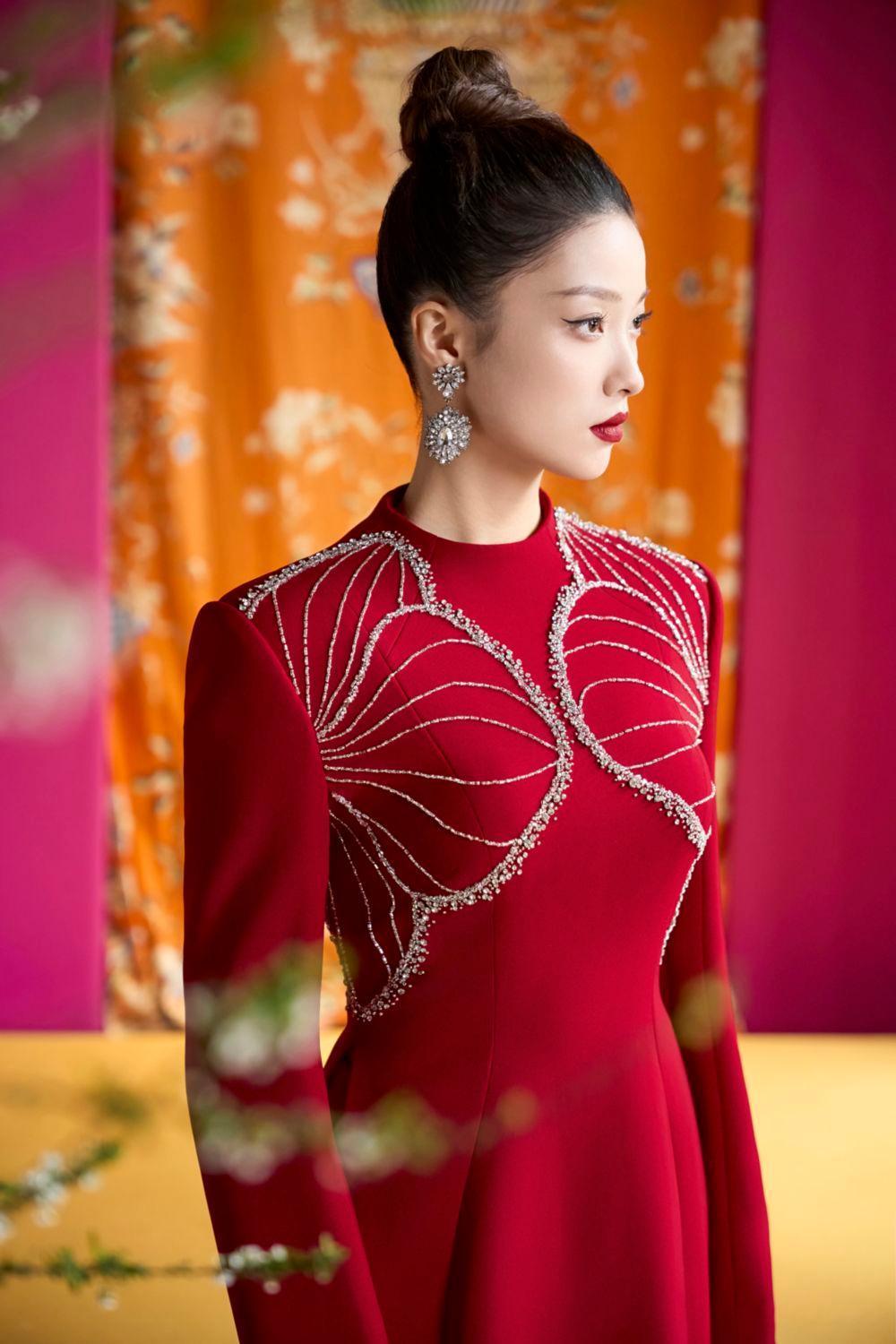 Luster A-line High Neck Velvet Satin Floor Length Ao Dai - MEAN BLVD