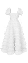 Luxe Fit and Flare Square Neck Tulle Ankle Length Dress - MEAN BLVD