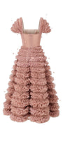 Luxe Fit and Flare Square Neck Tulle Ankle Length Dress - MEAN BLVD