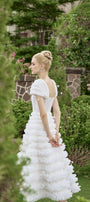 Luxe Fit and Flare Square Neck Tulle Ankle Length Dress - MEAN BLVD