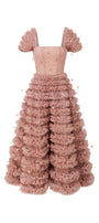 Luxe Fit and Flare Square Neck Tulle Ankle Length Dress - MEAN BLVD