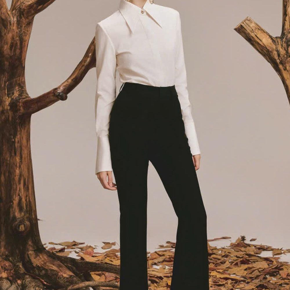 Luxe Straight Side Pocket Poly Silk Floor Length Pants - MEAN BLVD