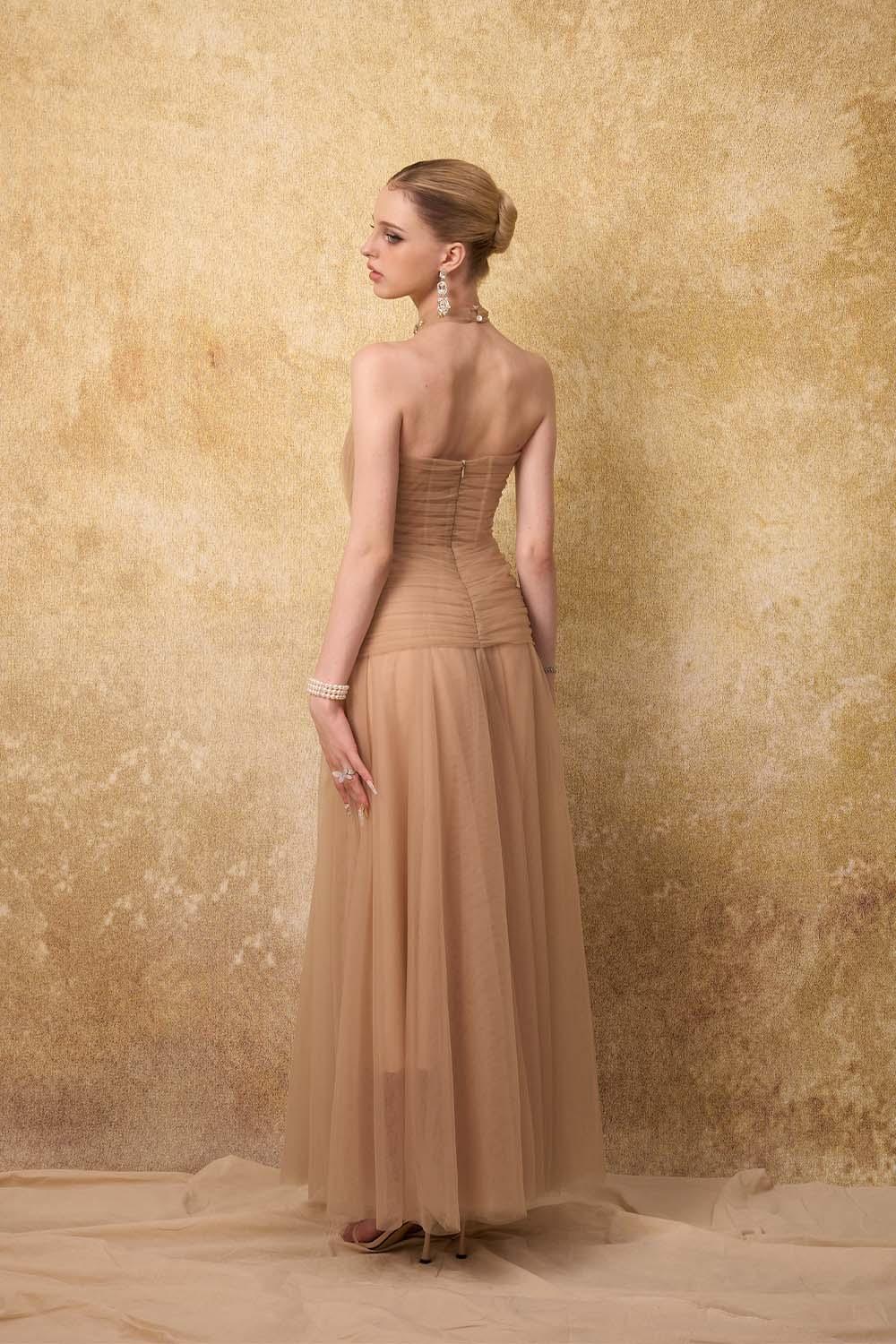 halter neck flared dress Champagne Halter Neck Flared Hip Cape Mini Dress kalisa