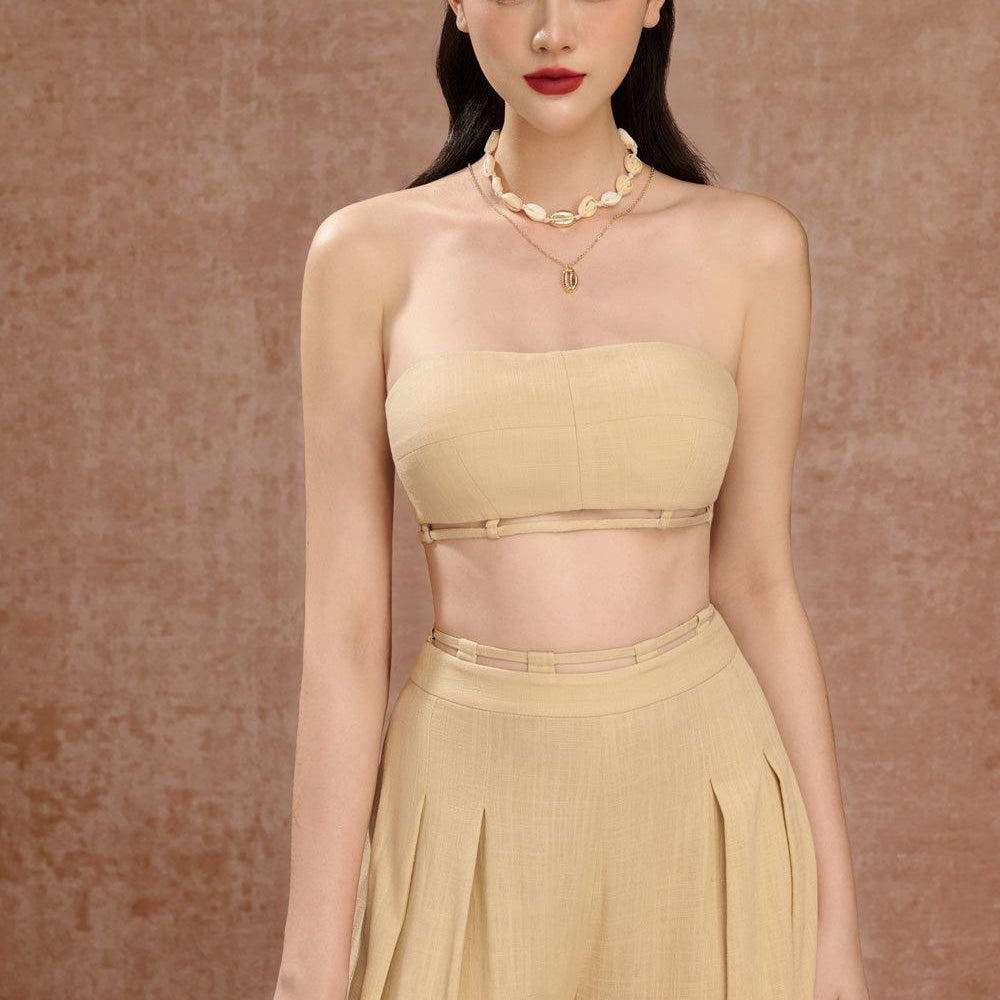 Lya Kira Straight Wide Leg Linen Floor Length Set - MEAN BLVD