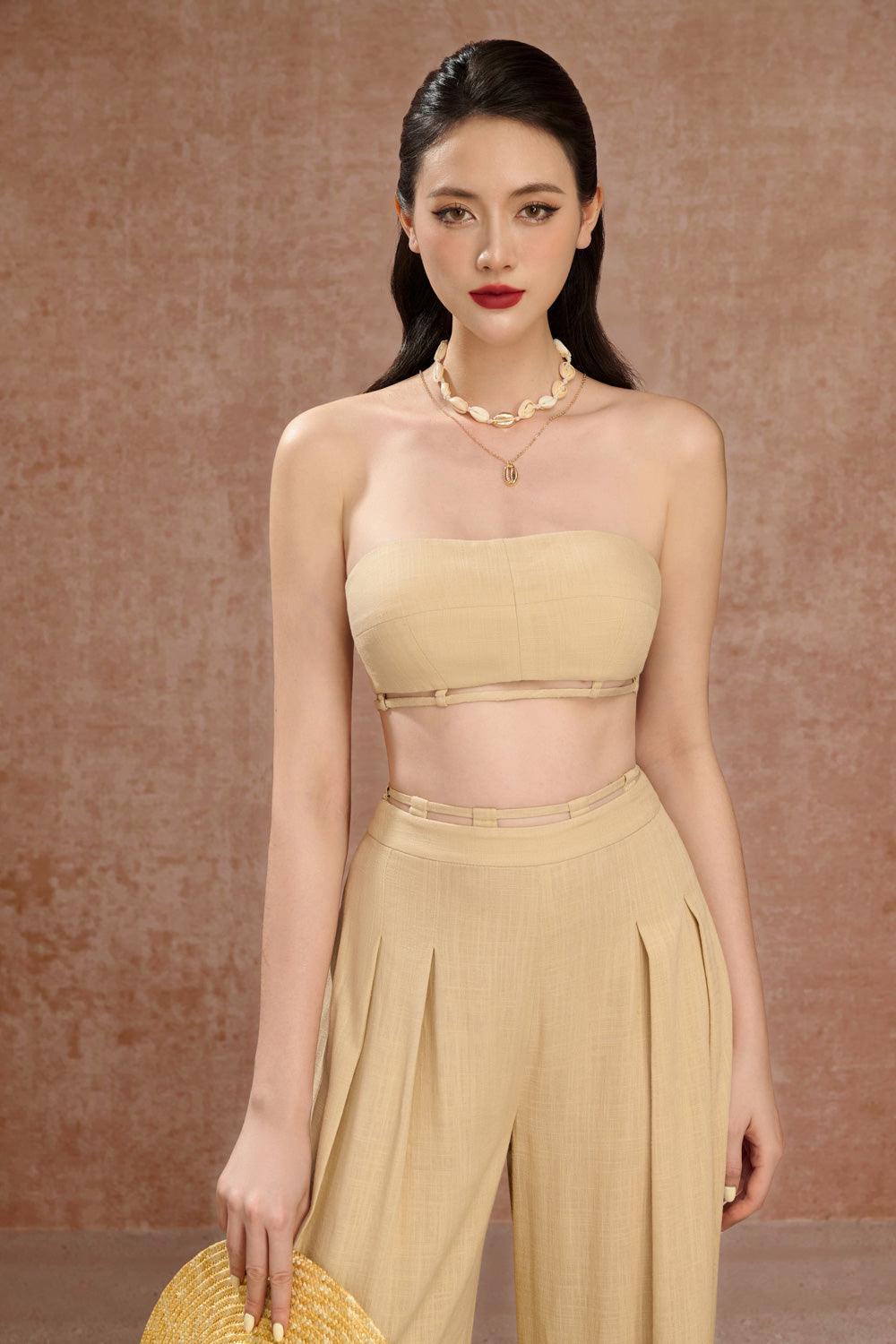 Lya Kira Straight Wide Leg Linen Floor Length Set - MEAN BLVD