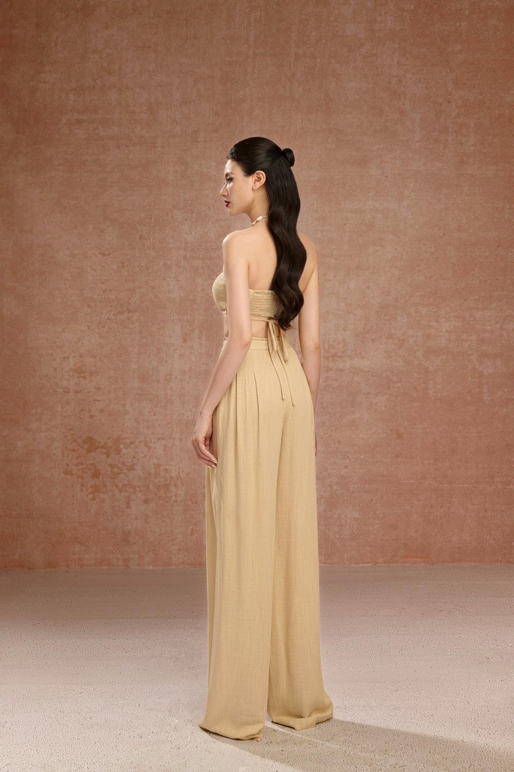 Lya Kira Straight Wide Leg Linen Floor Length Set - MEAN BLVD