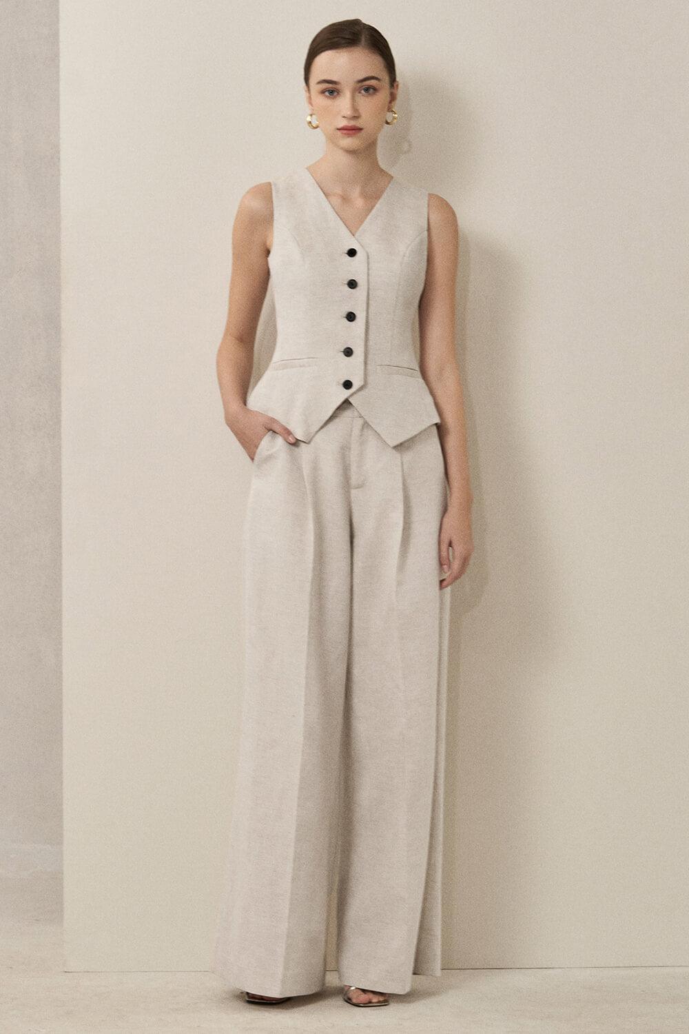 Lyric Cropped Sleeveless Polycotton Gilet - MEAN BLVD