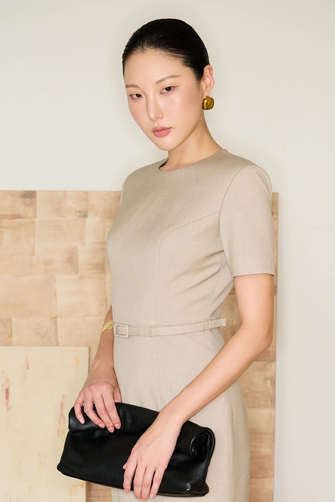 Mabel Round Neck Midi Dress - MEAN BLVD