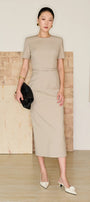 Mabel Round Neck Midi Dress - MEAN BLVD