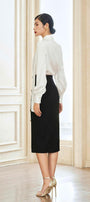 Mabel Straight Long Sleeved Satin Shirt - MEAN BLVD