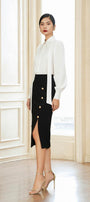 Mabel Straight Long Sleeved Satin Shirt - MEAN BLVD