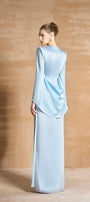 Mabill A-line Round Neck Satin Floor Length Ao Dai - MEAN BLVD