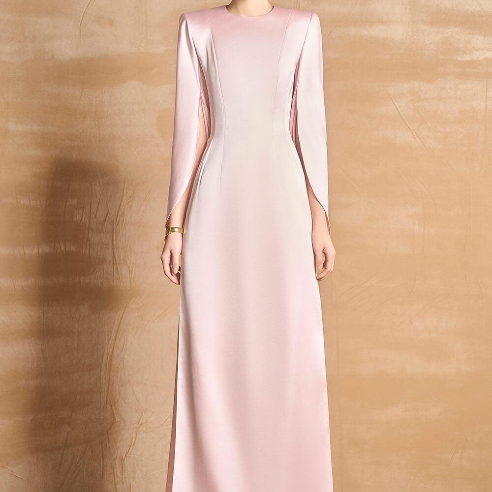 Mabill A-line Round Neck Satin Floor Length Ao Dai - MEAN BLVD