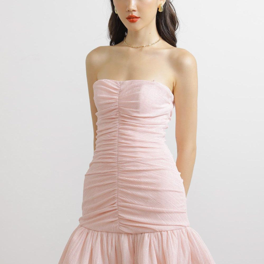 Macias Drop Waist Gathered Spandex Mini Dress - MEAN BLVD