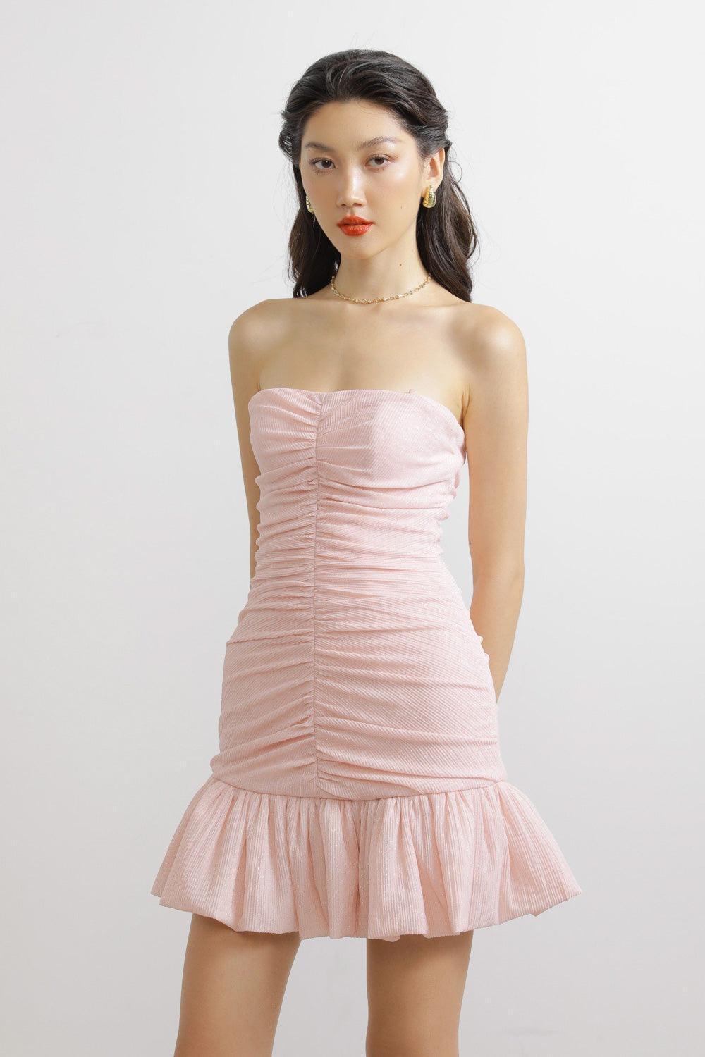 Macias Drop Waist Gathered Spandex Mini Dress - MEAN BLVD