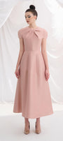 Macy A-line Round Neck Taffeta Midi Dress - MEAN BLVD
