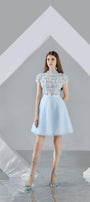 Macy A-line Short Sleeved Organza Mini Dress - MEAN BLVD
