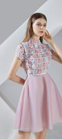 Macy A-line Short Sleeved Organza Mini Dress - MEAN BLVD