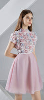 Macy A-line Short Sleeved Organza Mini Dress - MEAN BLVD
