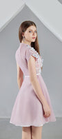 Macy A-line Short Sleeved Organza Mini Dress - MEAN BLVD