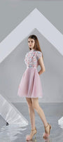 Macy A-line Short Sleeved Organza Mini Dress - MEAN BLVD