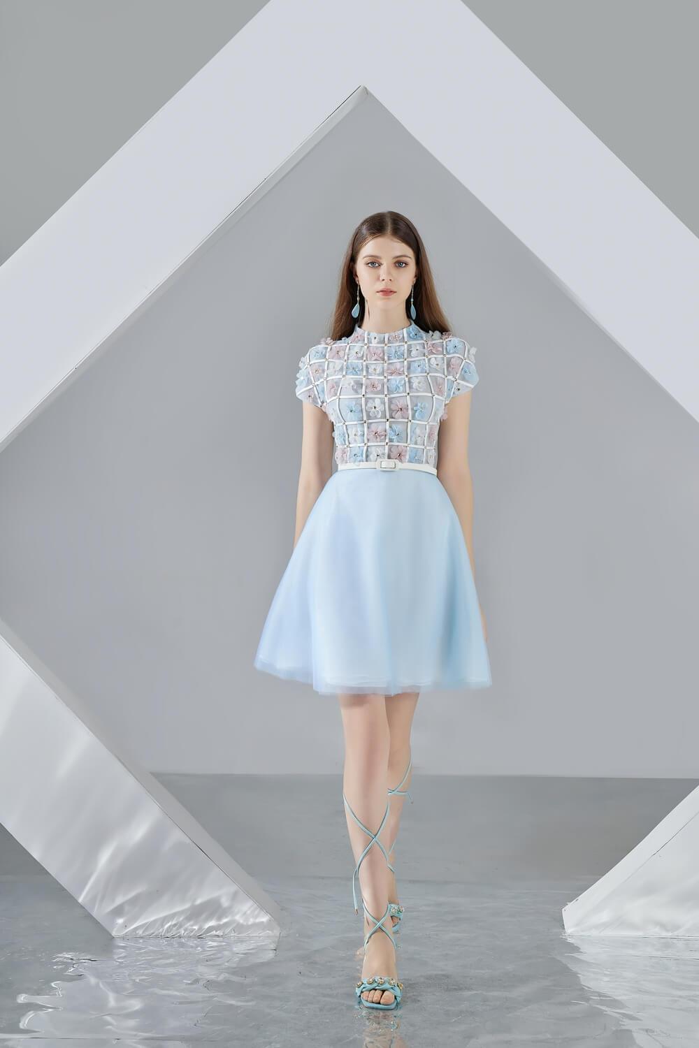 Women's Macy A-Line Short Sleeved Organza Mini Dress S/M/L/Xl Pink/Blue Mean Blvd XL / Pink Women's Macy A-Line Short Sleeved Organza Mini Dress S/M/L/Xl Pink/Blue Mean Blvd XL / Pink